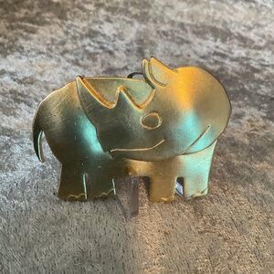 Vintage JJ Jonette 1986 Gold Rhinoceros Pin